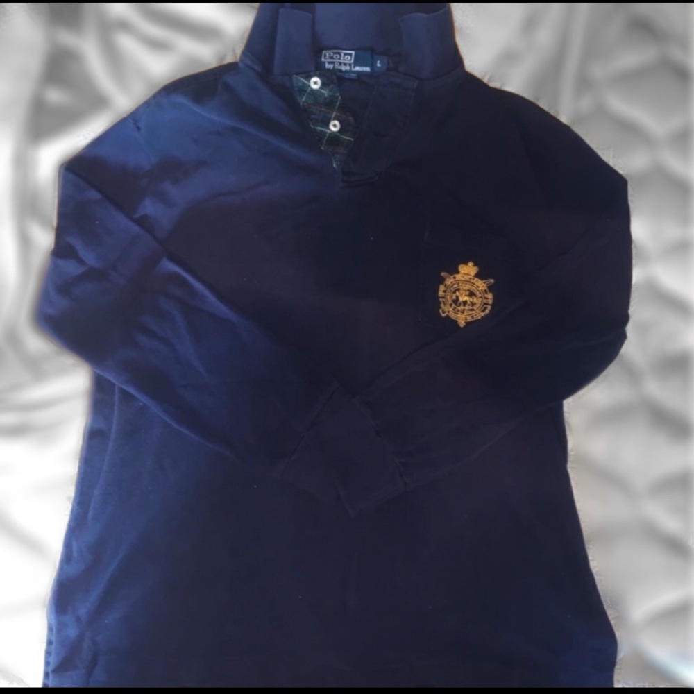 Polo by Ralph Lauren blue and gold long sleeve